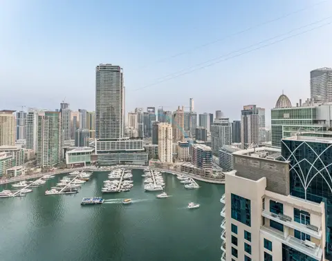 Vue intégrale sur le port de plaisance et le canal de la marina — Dubai Marina — photo 3
